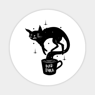 Bad luck , black cat and coffee Magnet